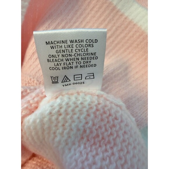 Mud Pie Pink & White Striped Turtleneck Sweater | One Size | Soft Knit Pullover - Picture 6 of 12